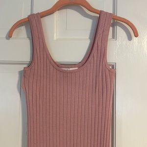 Ripe Pink Ribbed Bodycon Sweater Dress